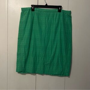 Green Merona Eyelet Pencil Skirt – Size 18